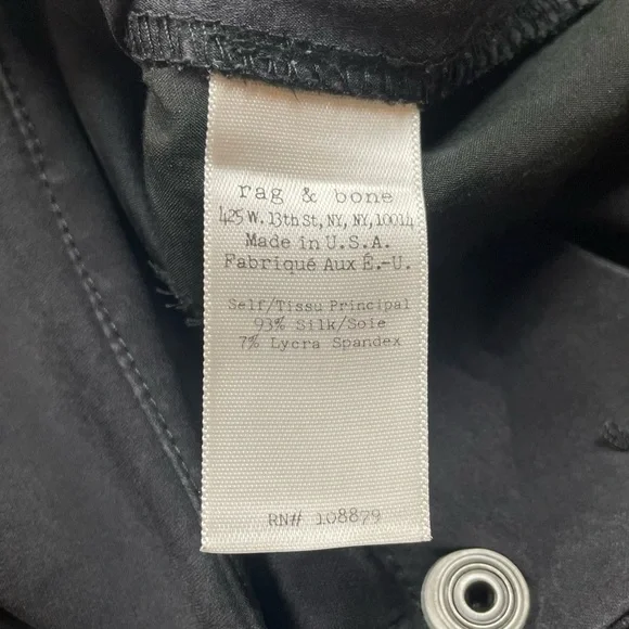 Rag & Bone Store Exclusive Black Silk and Lycra Relaxed Fit Tapered Trousers - Picture 3 of 11